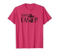 Easter Shirt for Men Women Cross Happy Easter Christians T-Shirt, Men, Red Heather, Large
