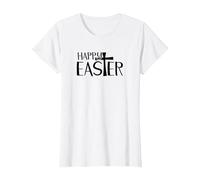 Easter Shirt for Men Women Cross Happy Easter Christians T-Shirt, Women, White, Medium