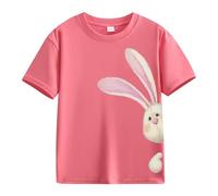 Easter Shirts for Girls Boys Cute Bunny Tshirts Kids Happy Easter Tees Cotton Short Sleeve Tops Toddler Easter Outfit Boys Summer Clothes (Pink, 12-13 Years)