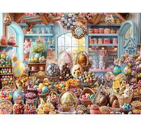 Easter Shop Jigsaw Puzzle 1000 Piece by Vermont Christmas Company - Easter Puzzles with Randomly Shaped Pieces - 26 5/8" x 19 1/4"