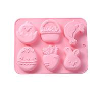 Easter Silicone Mold 2 Pack Candle Mold DIY Baking Mold for Gum Bears Cupcakes Fudge Candy Soap Non Stick Coating BPA Free Pink DIY