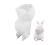 Easter Silicone Mold - 3D Bunny Candle Silicone Molds, Easter Bunny Resin Casting Mould for DIYs Candle Making Polymer Clays Craft Plaster Home Decoration