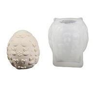 Easter Silicone Mold, Easter Egg Candles Mold Silicone Egg with Embossed Flower Rabbits Bowknot Designs Resin Casting-molds for Candles Soap Making Home Spring Holiday Decoration