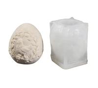 Easter Silicone Mold, Easter Egg Candles Mold Silicone Egg with Embossed Flower Rabbits Bowknot Designs Resin Casting-molds for Candles Soap Making Home Spring Holiday Decoration