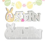 Easter Silicone Mold,Reusable Rabbit And Letter Mold | for Plaster,For Easter Decoration Figures Plaster Art In Resin And Home Details