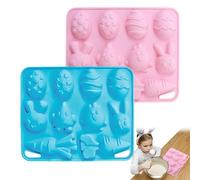 Easter Silicone Molds - 10-Cavities Reusable Baking Pan | Easter Bunny Egg Silicone Chocolate Mold,for Dessert Mousse Cupcake Cocoa Cookie Fudge Chocolate Home Daily Kitchen Christmas