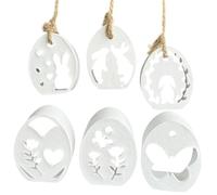Easter Silicone Molds, 6-cavity Easter Egg Mould, Rabbit Silhouette Silicone Mold, Pendant Silicone Molds, Resin Ornament Mold, Ideal for Making Epoxy Casting Molds for Spring Holiday Decor