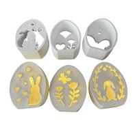Easter Silicone Molds,6-Cavity Easter Hollow Egg Rabbit Butterfly Heart Epoxy Resin Mold - Resin Casting Molds Ornament Craft Supplies Cement Plaster Mold