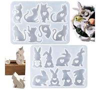 Easter Silicone Molds | 8-Cavity Reusable Flexible - Resin Casting Cute Bunny Molds,for Wax Epoxy Resin Home Decor Arts & Crafts Party Favors Kids Adults Beginners