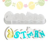 Easter Silicone Molds | Easter Bunny Letters Silicone Craft Tool - Mold For Epoxy Resin,For Plaster Embellishment Resin Art Home Decoration Family Friends Party DIY Craft Lovers