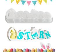 Easter Silicone Molds - Rabbit Letter Crafting Mould, 7.48 x 2.68 x 0.85 inches Flexible Non Stick Resin, Plaster Ornament Mold, DIY Holiday Decorations, Home Accents for Family Friends Kids Parties