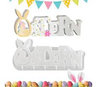 Easter Silicone Molds | Rabbit Letters Reusable Shape,Holiday Ornament Molds - For Easter Decorations Home Decoration Accent Plaster Jewelry Resin Art Family And Friends Holiday Parties DIY