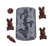 Easter Silicone Molds, Resin Casting Mold for Shaping, 3D Bunny Shape Crafts Casting Tool with Flexible Easy-Release, Artisan Confectionery Accessory for Gummy Fabricating, and Soap Sculpting