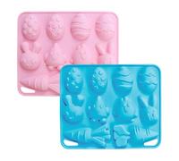 Easter Silicone Molds,Reusable 10-Cavities Tray - Easter Bunny Chocolate Silicone Mold,for Fudge Fondant Jelly Pudding Cocoa Cookie Dessert Cupcake Home Daily Kitchen