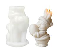 Easter Silicone Mould, 3D Figure for Resin, Reusable Scented Figure, Silicone Easter Egg Candle Mould - For Birthdays, Offices, Rooms, Desks, Days of the Week, Schools, Student Dormitories and