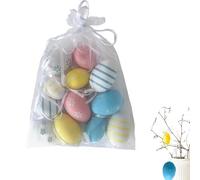 Easter Small Eggs,12X Toy Easter Eggs Colorful Decorations - Seasonal Decors Spring Holiday Scene Props Tree Basket Eggs for Garden, Living Room