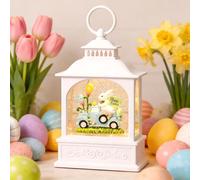 Easter Snow Globe, Bunny Eggs Spring Snow Globe 6H Timer Easter Decorations Holiday Decorations (Bunny Truck)