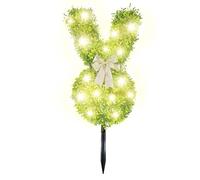 Easter Sparkling Light Bunny Topiary Outdoor Artificial Rabbit-Shaped Decorations Tree Pot Fake Christmas Bunnies Plant Festival Rabbit Boxwood Topiaries Plants for Home Front Porch Decor (B)