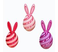 Easter Spiral Decompression Rabbit Egg, Easter Fidget Toys, Easter 3D Printing Mystery Bunny Egg Fidget Toy, 3D Printed Spiral Cone Bunny Fidget Toy, Cute Bunny Sensory Fidget Toys (3PCS-A)