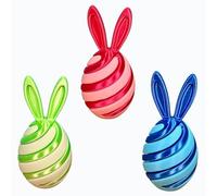 Easter Spiral Decompression Rabbit Egg, Easter Fidget Toys, Easter 3D Printing Mystery Bunny Egg Fidget Toy, 3D Printed Spiral Cone Bunny Fidget Toy, Cute Bunny Sensory Fidget Toys (3PCS-D)