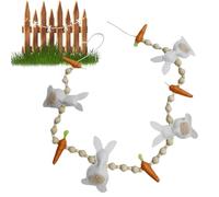 Easter Spring Garland - Festive Hanging Decor, Rustic Carrot Felt Bunny Banner with Stitched Pom Accents, Farmhouse Party Featuring Jute Cord Tassels, Seasonal Photo Prop for Basket Styling