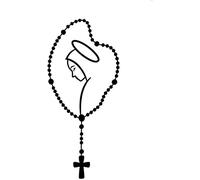 Easter Sticker for Women and Men, Self-Adhesive Mary Rosary Car Body Bumper Window Decorative Decals Sticker for Buses Auto Truck - Black Durable