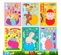 Easter Stickers - 6 Sheets Easter Festive Decals, 8.27x5.91x0.04 inches Make Your Own Cartoon Animal and Egg Decals with Creative Design for Easters Bunny Stickers Basket Stuffers