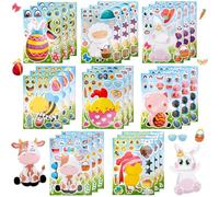 Easter Stickers & Animal Stickers - 24Pcs Make-a-Face Bunny and Egg Stickers, DIY Craft Stickers for Easter Party Games, Easter Crafts