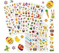 Easter Stickers Collection - 12 Beautiful Stickers for a Colourful Festival with Easter Bunnies, Eggs, Chicks, Flowers and More