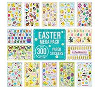Easter Stickers OVER 300 for Children Kids Party Bag Fillers - Self Adhesive Stickers for Scrapbooking, Crafting, Decorating Cards Gifts - Easter Bunny, Egg, Chick