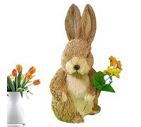 Easter Straw Bunny - Handmade Standing Rabbit Figurine | 12cm & 32cm Tabletop Decoration, Woven Grass Bunny Ornament for Garden, Desktop, Home, Easter Animal Sculpture, Cute Spring