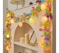 Easter String Lights,2M Easter Cracked Egg String Lights,EasterEgg Garland with 10 LED Multicolored Cracked Eggs,Tinsel Garland Decor for Home Bedroom Garden Party Indoor Outdoor Decorations