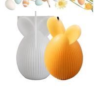 Easter Striped Egg Silicone Mold - Easter Candle Mold | Eâster Resin Molds Home Decor | Plaster Molds Desktop Ornament Gypsum Concrete Mô | Bunny Egg Crafts Making Resin Mould for Decoration