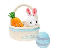 Easter Stuffed Basket - Easter Egg Hunt, Animal Filled Basket | 4 x Pre-Filled Easter Basket with Plush Animals, Easter Basket with Bunny, Easter Basket with Cones