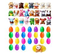 Easter Stuffed Eggs - Pre-filled Plush Animal Surprise | Holiday Basket Filler in Large Quantities for Easter Egg Hunt Boys Girls Party
