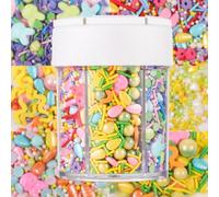 Easter Sugar Sprinkles, 6-in-1 Easter Bunny Carrot Egg Candy Sprinkles Edible Pastel Sprinkle Mix Baking Cake Decorations for Easter Party Wedding Anniversary Cake Dessert Decor