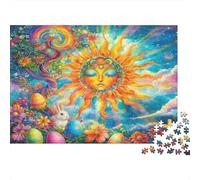 Easter Sun Goddess 1000pc Sun Bunny Thick Cardboard Puzzle for Stress Relief Seekers Christmas Gathering Home Decor Collectible Item holiday pastime 38x26cm/1000pcs