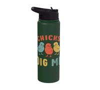 Easter Sunday Chicks Dig Me Funny Boy Chicken Lover Retro Stainless Steel Insulated Water Bottle