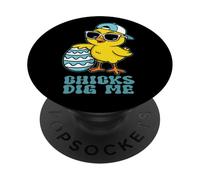 Easter Sunday Chicks Dig Me Funny Chicken Lover Boys Kids PopSockets Adhesive PopGrip