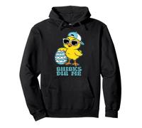 Easter Sunday Chicks Dig Me Funny Chicken Lover Boys Kids Pullover Hoodie