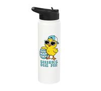 Easter Sunday Chicks Dig Me Funny Chicken Lover Boys Kids Stainless Steel Insulated Water Bottle