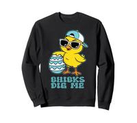 Easter Sunday Chicks Dig Me Funny Chicken Lover Boys Kids Sweatshirt