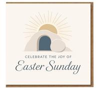 Easter Sunday Greeting Card - Celebrate the Joy of Easter, Empty Tomb and Sunrise Christian Design, Religious Card for Friends and Family