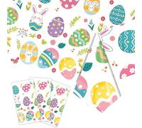 Easter Table Cloth,Easter Decorations,Easter Wipe Clean Table Cloth,Egg Chick PVC Easter Tablecloth Party Retractable Waterproof Disposable Tablecloths Table Cover for Easter Party Supplies