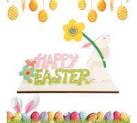 Easter Table Decoration, 7.48 x 5.08 Inch Flower Bunny Easter Decorations for Table, Rustic Holiday, Rabbit Tabletop, Centrepieces for Easter Houses Dining Table