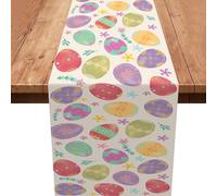 Easter Table Runner,Colorful Eggs Table Runner Spring Holiday Dining Table Linens Easter Table Decoration for Home Party Decor Indoor Outdoor 13x72 Inch