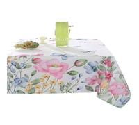 Easter Tablecloth Bunny Eggs Flower Polyester Table Cover 55x94 Inch