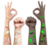 Easter Tattoos for Kids 10 Sheets, Easter Gifts for Kids, Luminous Temporary Tattoos for Basket Fillers, Tattoo Stickers for Children Decorations for Crafting