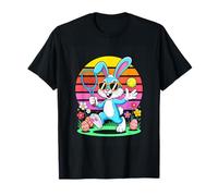 Easter Tennis Bunny with Sunglasses Sunset T-Shirt