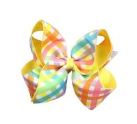 Easter Theme Bowknot Hair Barrette Bunnies Print Hair Clip For Kids Adults For Festival Parties And Gatherings